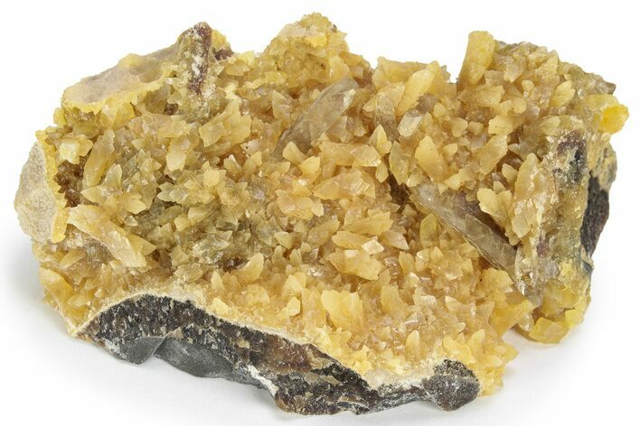 Honey Colored Barite Crystals on Fluorescent Calcite - Elk Creek #240832